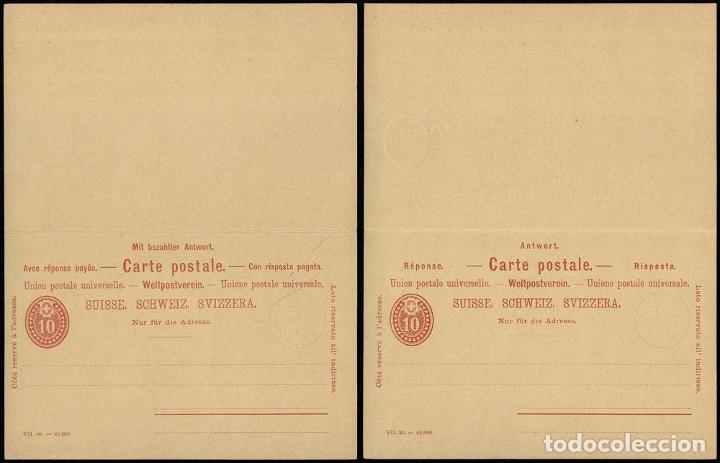 Briefmarken: Switzerland - Postal History Rare Old Postal stationery + Reply UNUSED    DB.178