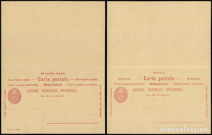 Briefmarken: Switzerland - Postal History Rare Old Postal stationery + Reply UNUSED    DB.120