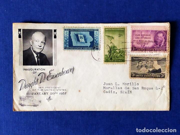 Sellos: ESTADOS UNIDOS. Sobre primer d&iacute;a: FIRST DAY OF ISSUE - A&ntilde;o 1957