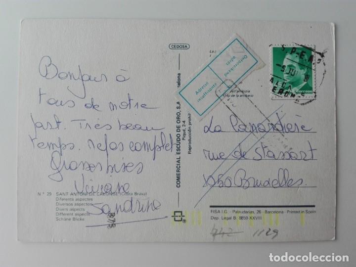 Selos: POSTAL1125 SANT ANTONI CALONGE GIRONA - FILATELIA SPE CALONGE / RETOUR TRAZAGNIES BELGIQUE