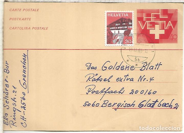 Sellos: SUIZA ENTERO POSTAL MAT GRENCHEN - Foto 1