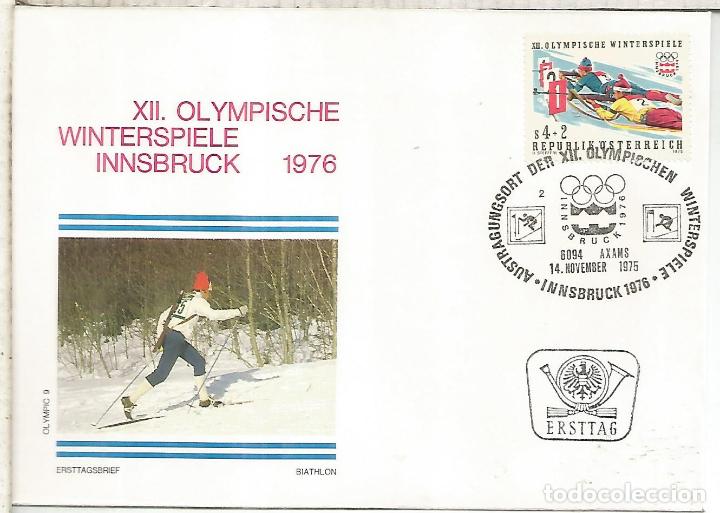 Sellos: AUSTRIA INNSBRUCK 1975 JUEGOS OLIMPICOS INVIERNO WINTER GAMES BIATHLON SKI