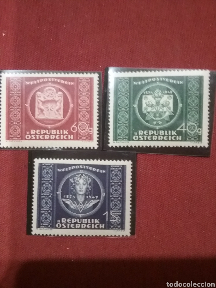 Sellos: Sellos Austria (Osterreich) nuevos/1949/75Aniv/Union/Postal/Universal/UPU/emblemas/simbolos