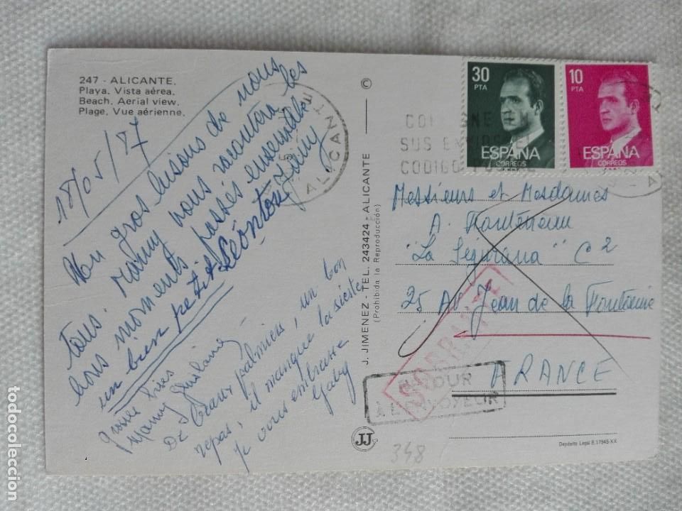 Stamps: POSTAL2348 J.JIMENEZ 247 - ALICANE - FILATELIA FRANCE 1987 RETOUR SOBRANTE
