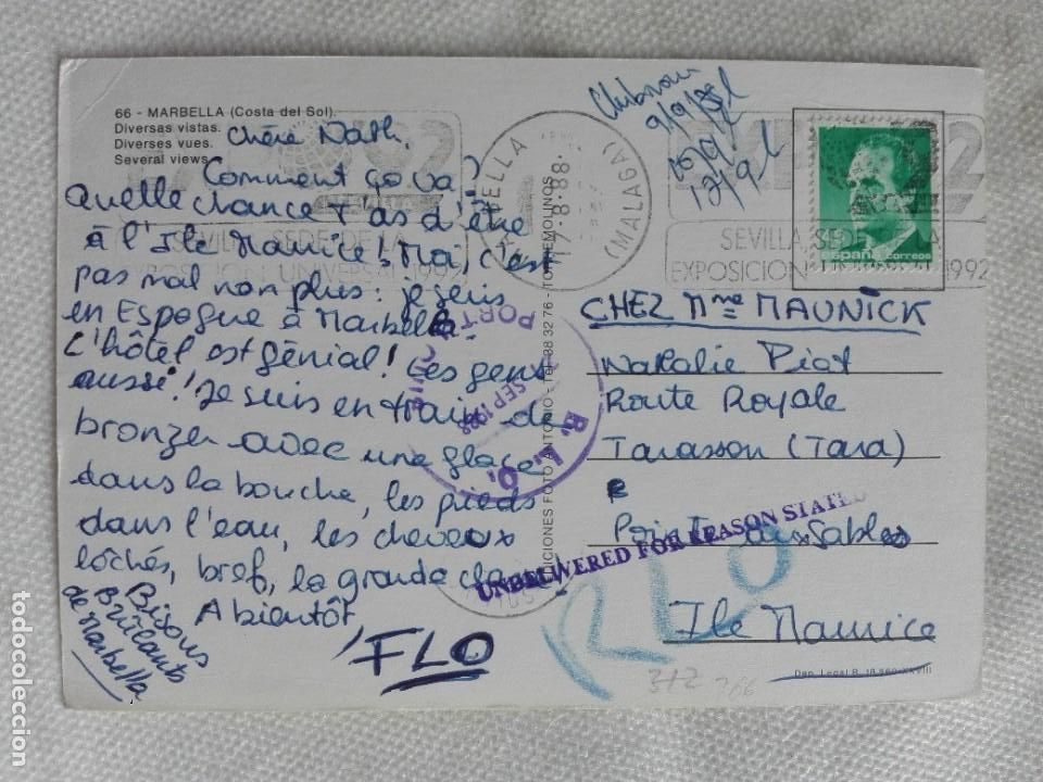 Selos: POSTAL2366 -ANTONIO 66 MARBELLA MALAGA - FILATELIA MAURITIUS PORT LOUIS 1988 UNDELIVERED