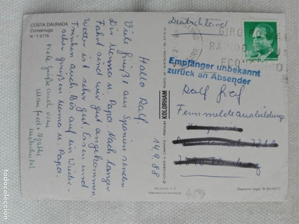 Francobolli: POSTAL2459 KOLORHAM 5776 COMARRUGA TARRAGONA - FILATELIA 1988 DEUTSCHLAND ZURUCK