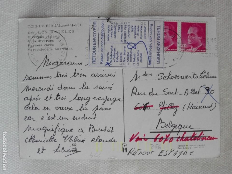 Francobolli: POSTAL2466 CI 661 TORREVIEJA ALICANTE LOS ANGELES-FILATELIA BELGIQUE 1987 CHATELINEAU RETOUR