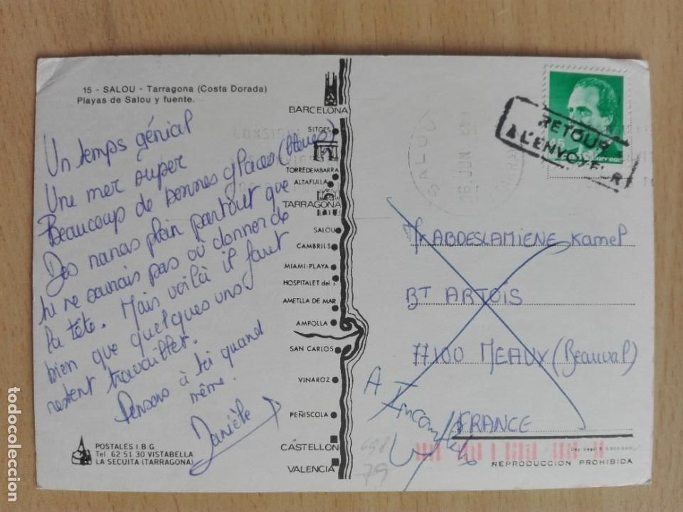 Selos: POSTAL 2698 I.B.G. 15 SALOU TARRAGONA PLAYAS -FILATELIA MEAUX FRANCE RETOUR
