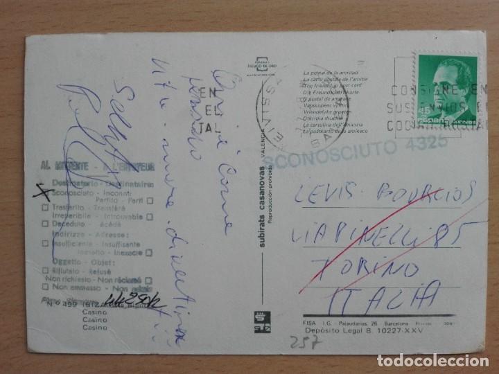 Briefmarken: POSTAL 3257 SUBIRATS 499 IBIZA CASINO FILATELIA ITALIA TORINO SCONOSCIUTO AL MITTENTE