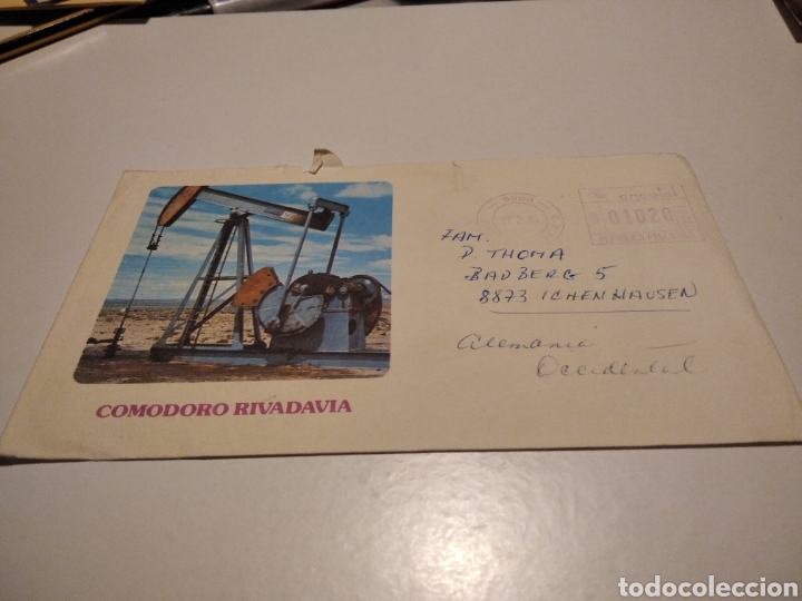 Sellos: Sobre Argentina, Comodoro Rivadavia - Foto 1