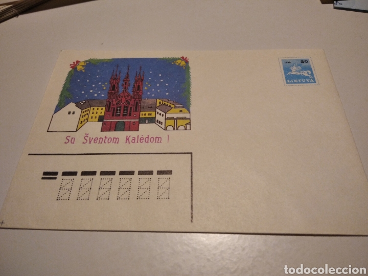 Sellos: Sobre entero postal Lituania Navidad - Foto 1