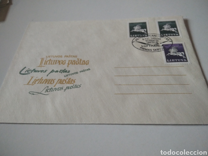 Sellos: Sobre primer d&iacute;a Lituania pastas - Foto 1