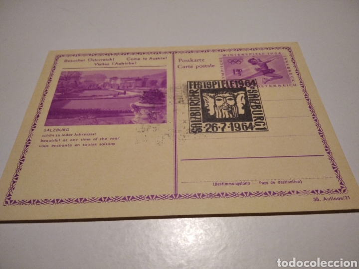 Sellos: Entero Postal winterspiele 1964 - Foto 1