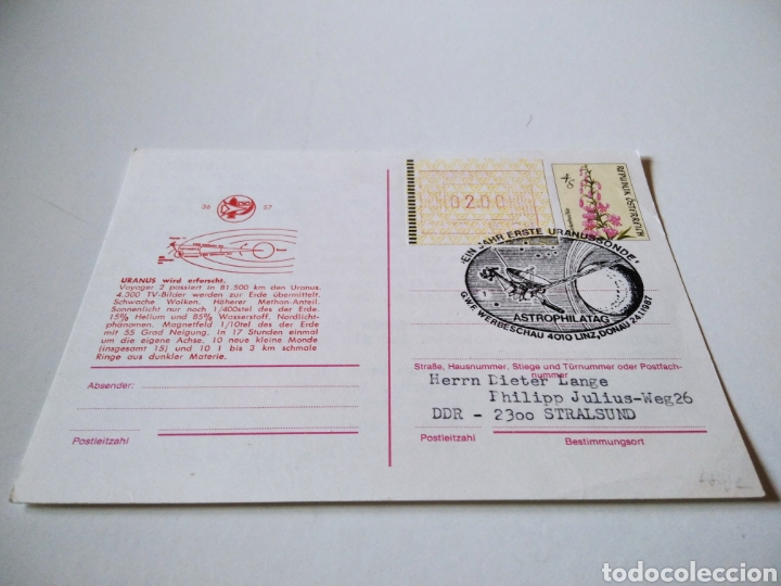 Sellos: Entero Postal Austria sat&eacute;lite Uranus - Foto 1