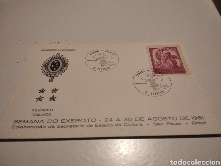 Sellos: Sobre primer d&iacute;a Brasil semana del Ej&eacute;rcito - Foto 1