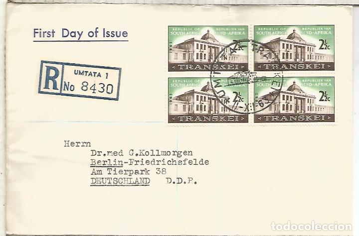 Sellos: TRANSKEI CC CERTIFICADA 1963 FDC - Foto 1