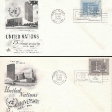 Sellos: NACIONES UNIDAS NUEVA YORK 90/1, 15 ANIVERSARIO DE LA ONU, PRIMER DIA DE .24.10-1960