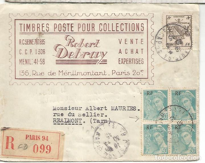 Sellos: FRANCIA PARIS CC CERTIFICADA 1945 - Foto 1