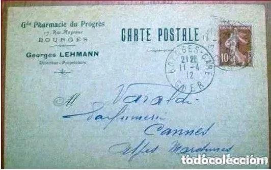 Sellos: Sobres Circulados Francia 2 Cartas Postal. 1900 y 1912 - Foto 3 - 300601268