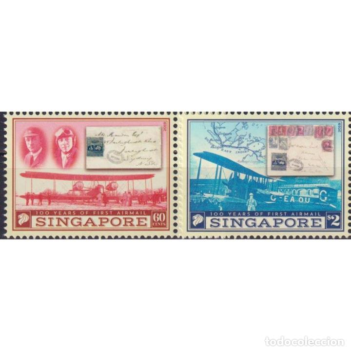 ⚡ DISCOUNT SINGAPORE 2019 THE 100TH ANNIVERSARY OF THE FIRST AIRMAIL MNH - STAMPS ON STAMPS, (Sellos - Historia Postal - Sellos otros paises)