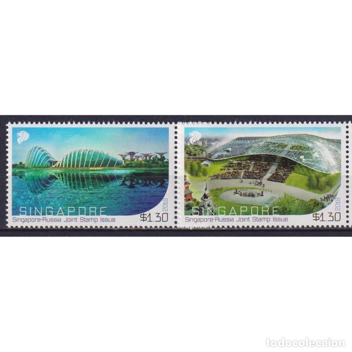 ⚡ DISCOUNT SINGAPORE 2018 SINGAPORE - RUSSIA JOINT ISSUE MNH - ARCHITECTURE, STADIUMS, JOINT (Sellos - Historia Postal - Sellos otros paises)