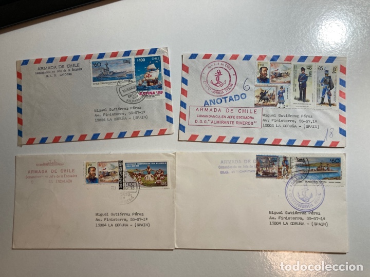 Sellos: 4 sobres Armada de Chile 1990 - Foto 1