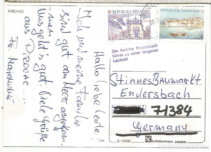 Sellos: CROACIA TP A ALEMANIA MARCA CODIGO POSTAL INCORRECTO WRONG POSTAL CODE - Foto 1