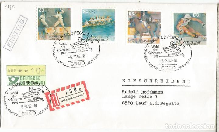 Sellos: ALEMANIA LAUF AD PEGNITZ CERTIFICADA DEPORTES ATLETISMO CON RECIBO ESGRIMA SALTO VALLAS FENCING EQUE