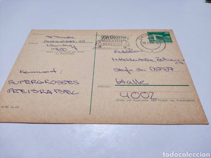 Sellos: Entero postal DDR cu&ntilde;o coche - Foto 1