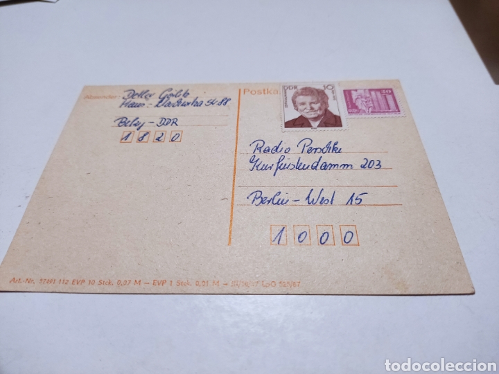 Sellos: Tarjeta postal DDR - Foto 1