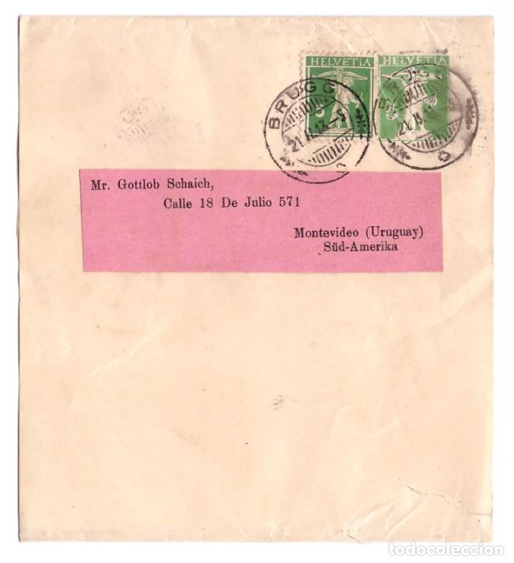 Sellos: FAJA POSTAL DE SUIZA // CIRCULADA EN 1913 - Foto 1