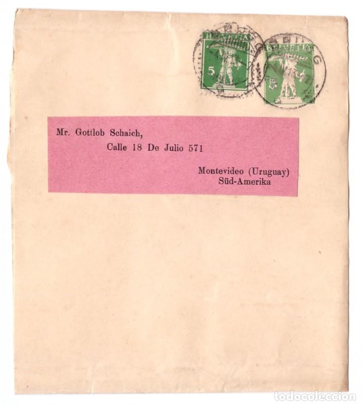 Sellos: FAJA POSTAL DE SUIZA // CIRCULADA EN 1913 - Foto 1