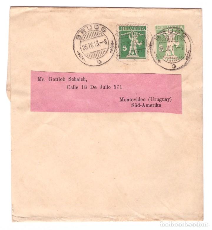 Sellos: FAJA POSTAL DE SUIZA // CIRCULADA EN 1913 - Foto 1
