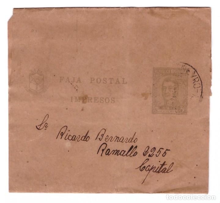 Sellos: FAJA POSTAL DE ARGENTINA // CIRCULADA EN 1945 - Foto 1