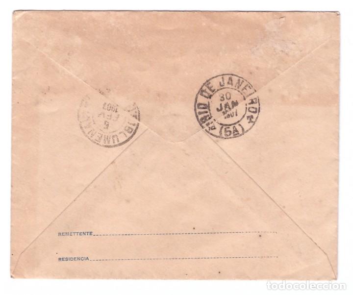 Sellos: SOBRE POSTAL DE BRASIL // CIRCULADO EN 1907 - Foto 2