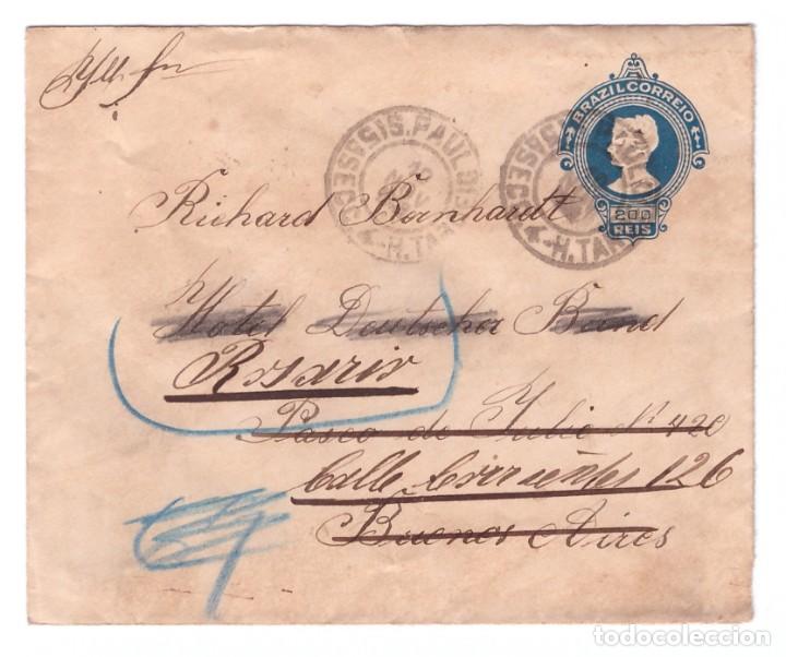 Sellos: SOBRE POSTAL DE BRASIL // CIRCULADO EN 1909 - Foto 1