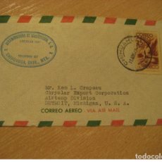 Francobolli: CHIHUAHUA 1947 TO CHRYSLER AUTO CAR DETROIT USA STAMP CANCEL AIR MAIL COVER MEXI