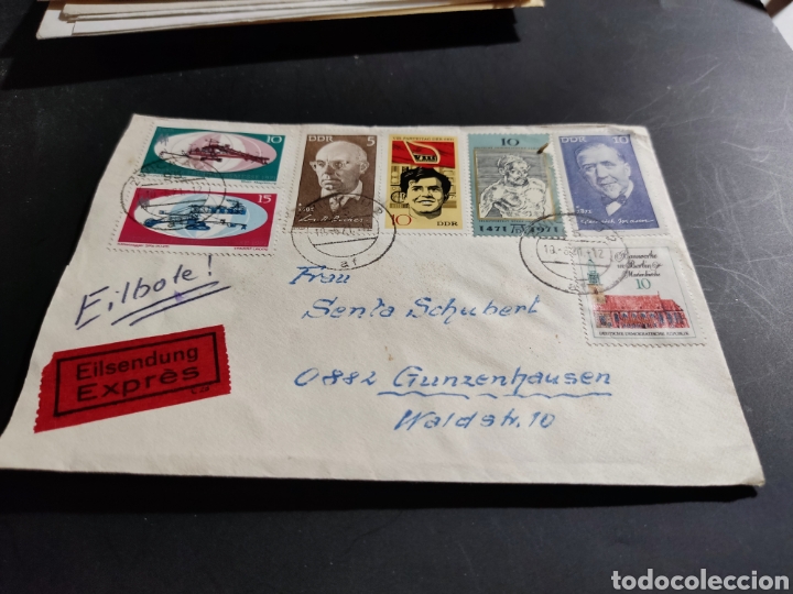 Sellos: Sobre circulado sellos DDR - Foto 1