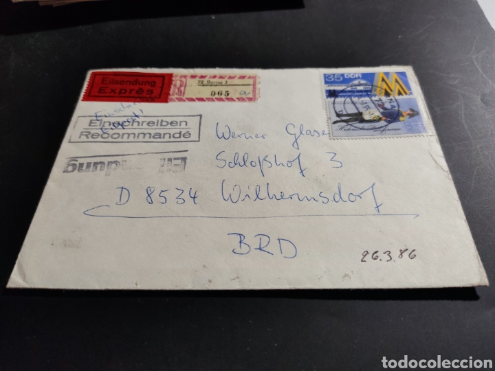 Sellos: Sobre circulado sellos DDR - Foto 1