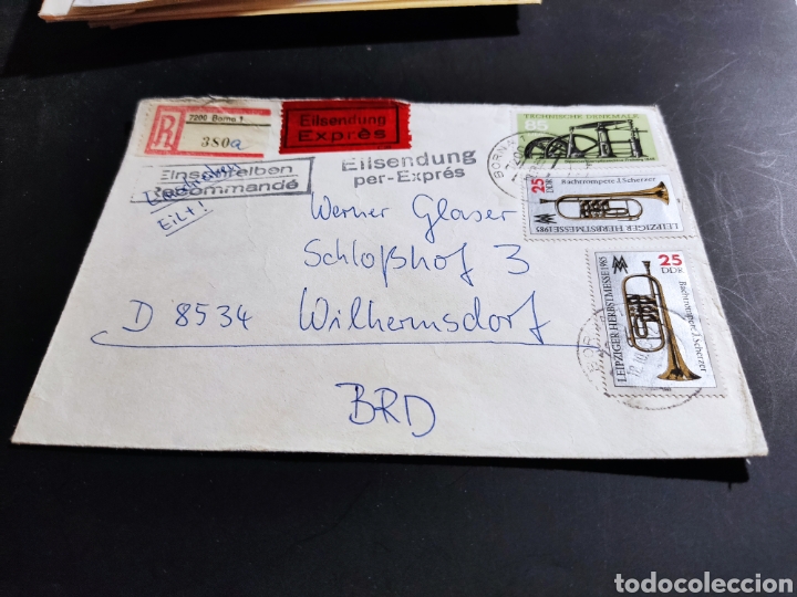 Sellos: Sobre circulado sellos DDR - Foto 1
