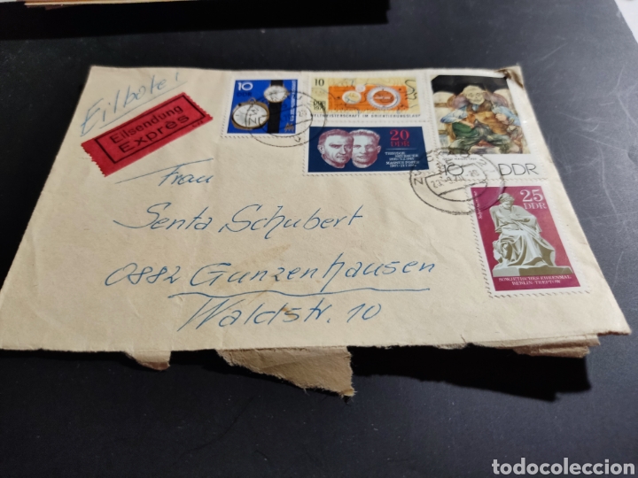 Sellos: Sobre circulado sellos DDR - Foto 1