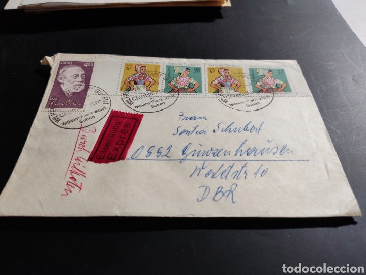 Sellos: Sobre circulado sellos DDR - Foto 1