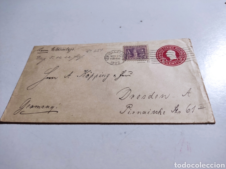 Sellos: Sobre circulado 1922 EEUU - Foto 1