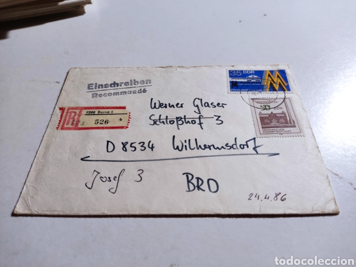 Sellos: Sobre circulado sellos DDR - Foto 1