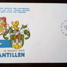 Sellos: ANTILLAS HOLANDESAS, 1966, SPD, FAUNA, MATRIMONIO DE BEATRIZ Y CLAUS VON AMSBERG. Lote 365590951
