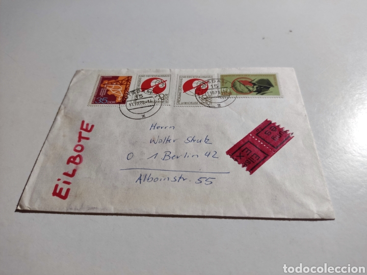 Sellos: Sobre circulado sellos DDR - Foto 1