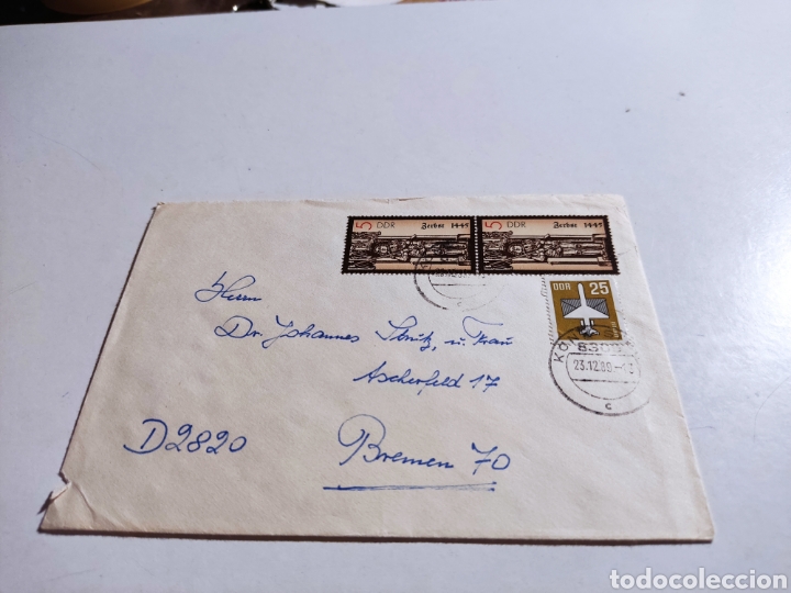 Sellos: Sobre circulado sellos DDR - Foto 1