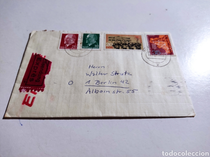 Sellos: Sobre circulado sellos DDR - Foto 1
