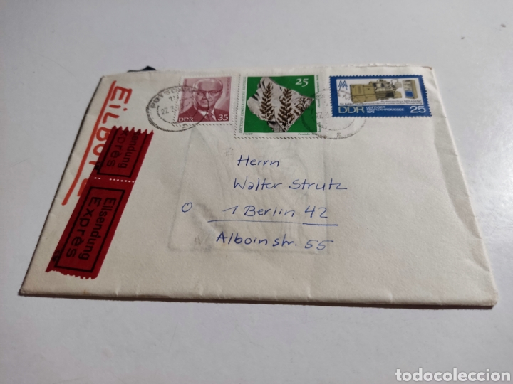 Sellos: Sobre circulado sellos DDR - Foto 1