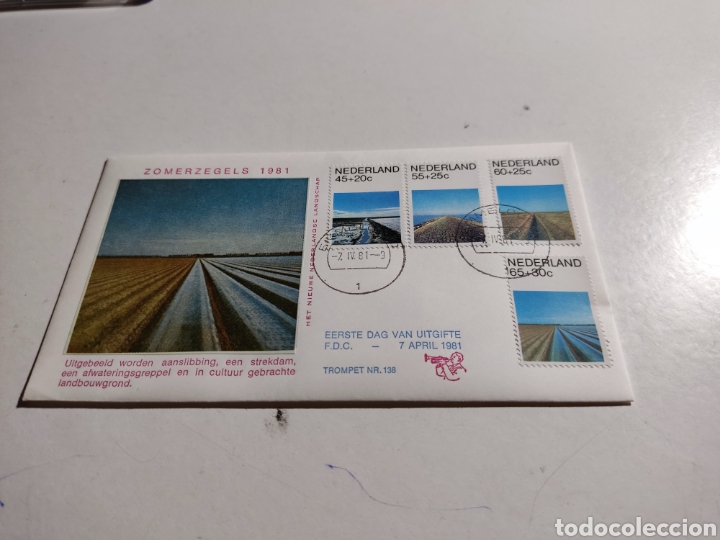 Sellos: Sobre primer d&iacute;a Holanda - Foto 1